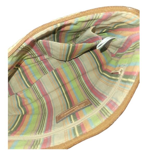 Vintage Fossil Woven Leather Beaded Floral Embellish Purse Shoulder Bag Handbag - Picture 12 of 16